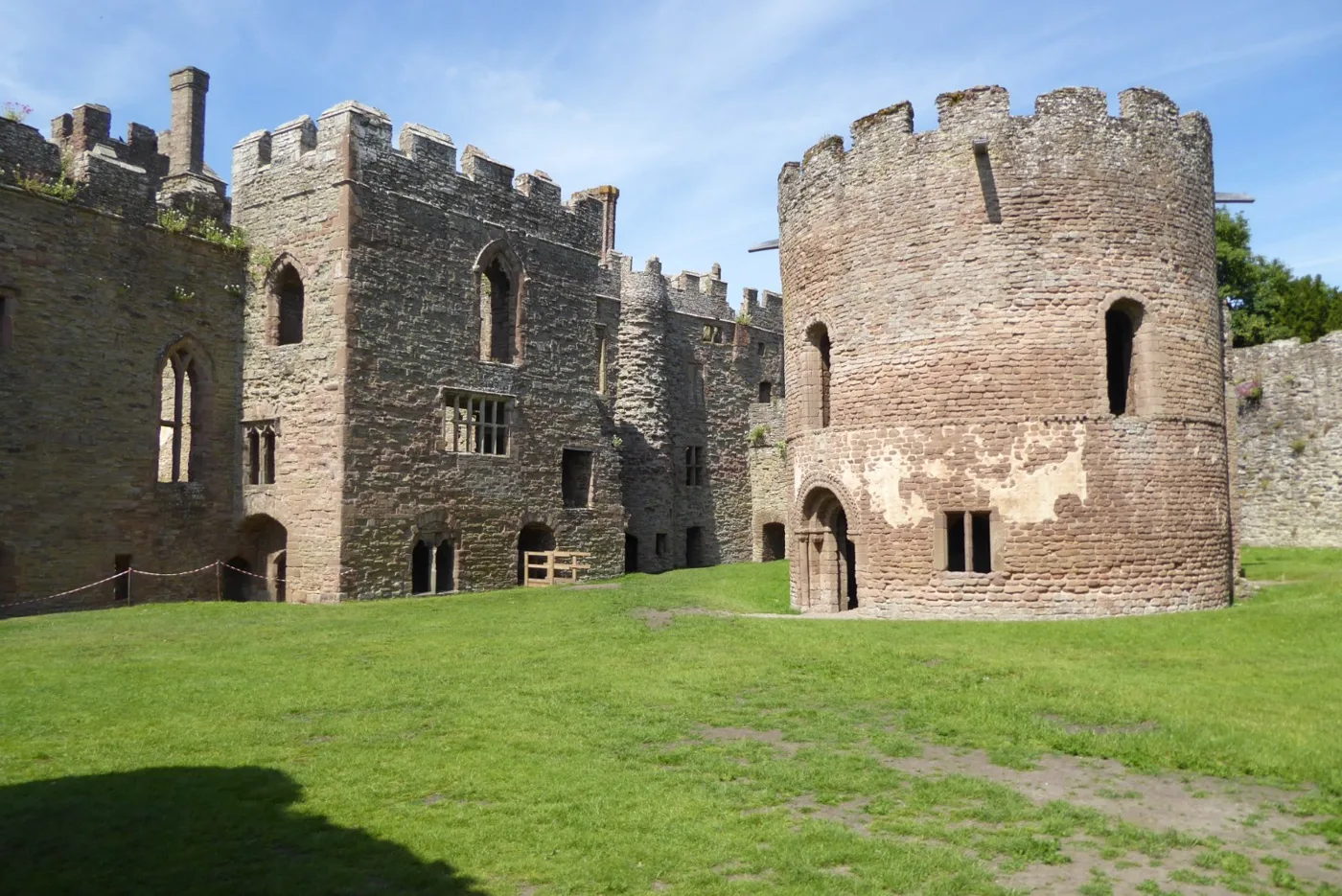The inner bailey at Ludlow Castle, where Comus was performed in 1634 and the 1934 pageant was staged. The exhibition itself is a short walk away at the Collections Centre on Parkway
